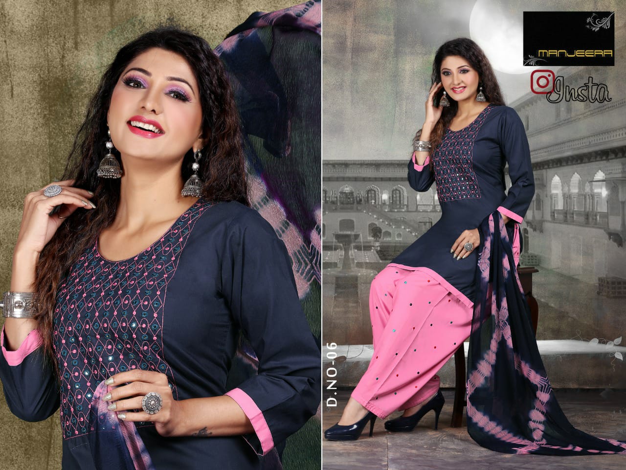 Manjeera Fashion Insta Festive Wear Stain Silk Ready Made Collection